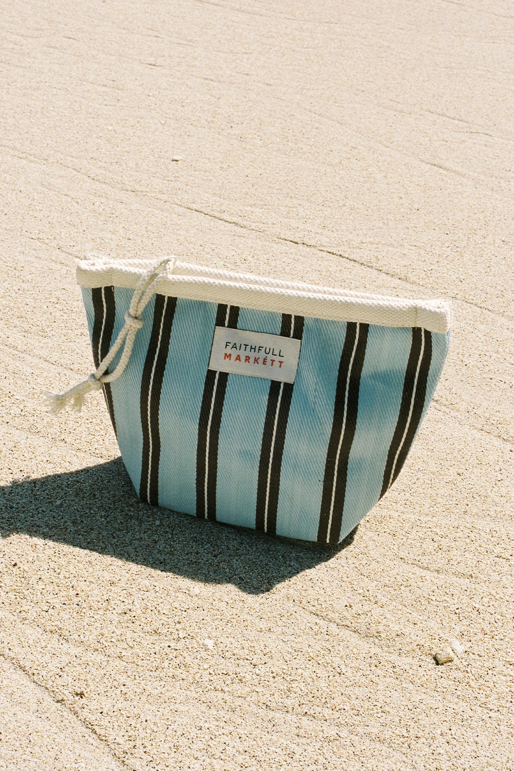 Markett Maxi Pouch Stripe Aqua Chocolate