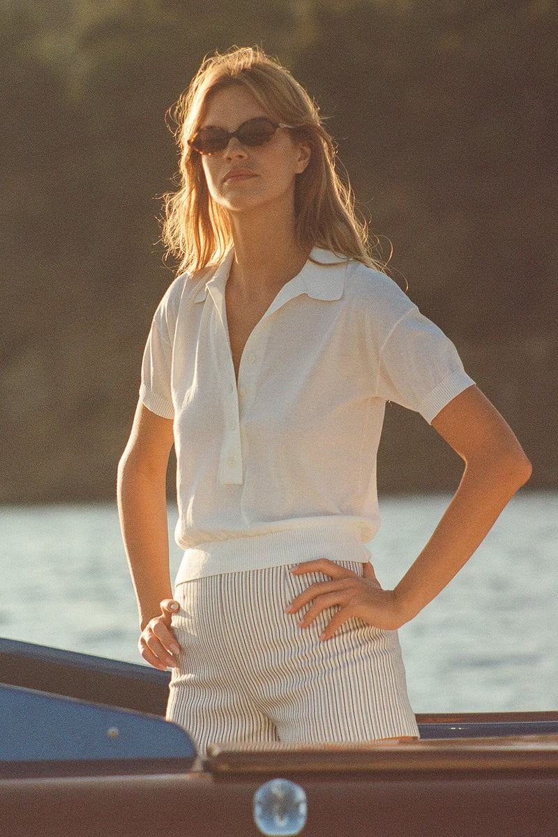 Sable Polo Shirt White - Final Sale