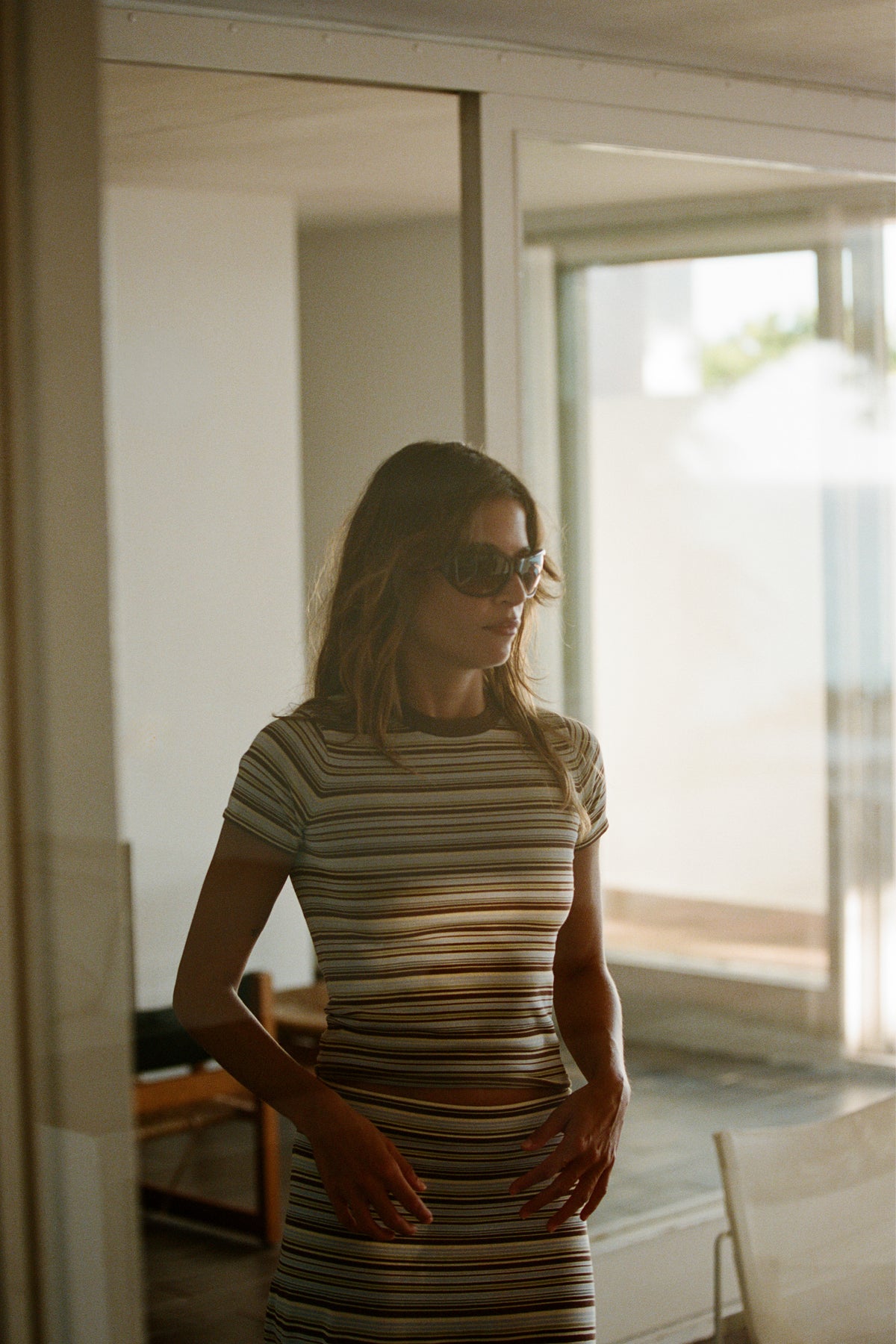 Leandra T-Shirt Canaria Stripe Carob