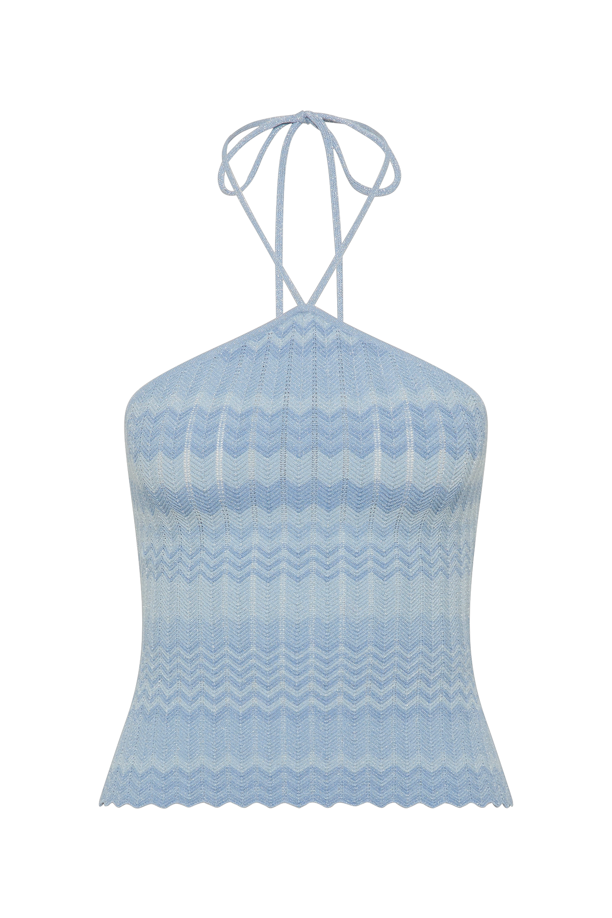 Ria Top Light Blue Chevron