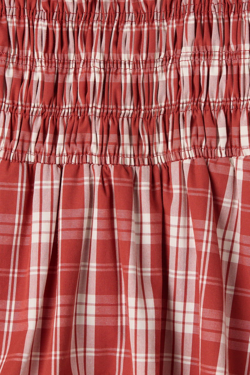 Gerta Midi Dress Ines Check Terra Rosso
