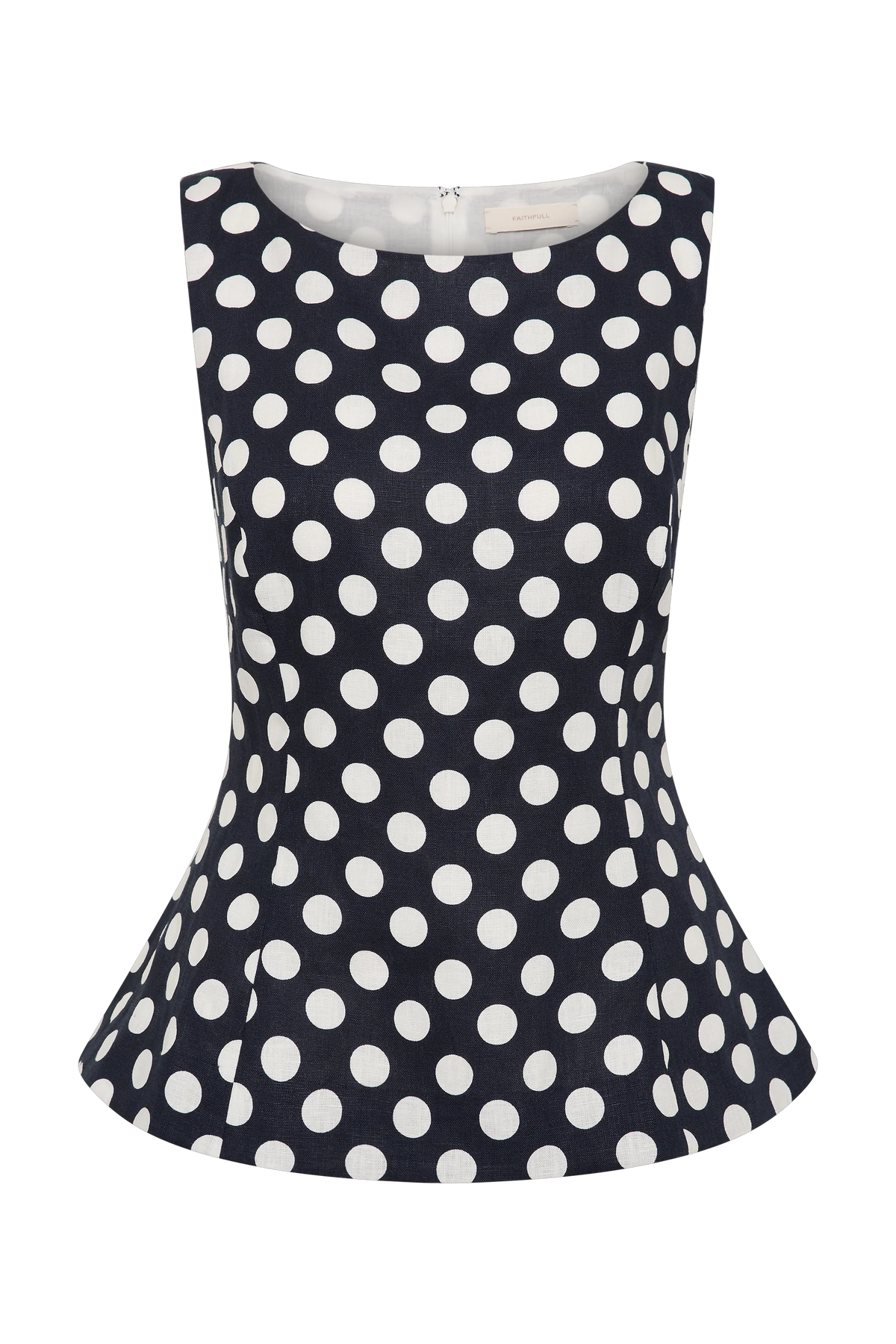 Ana Top Vintage Navy White Dot