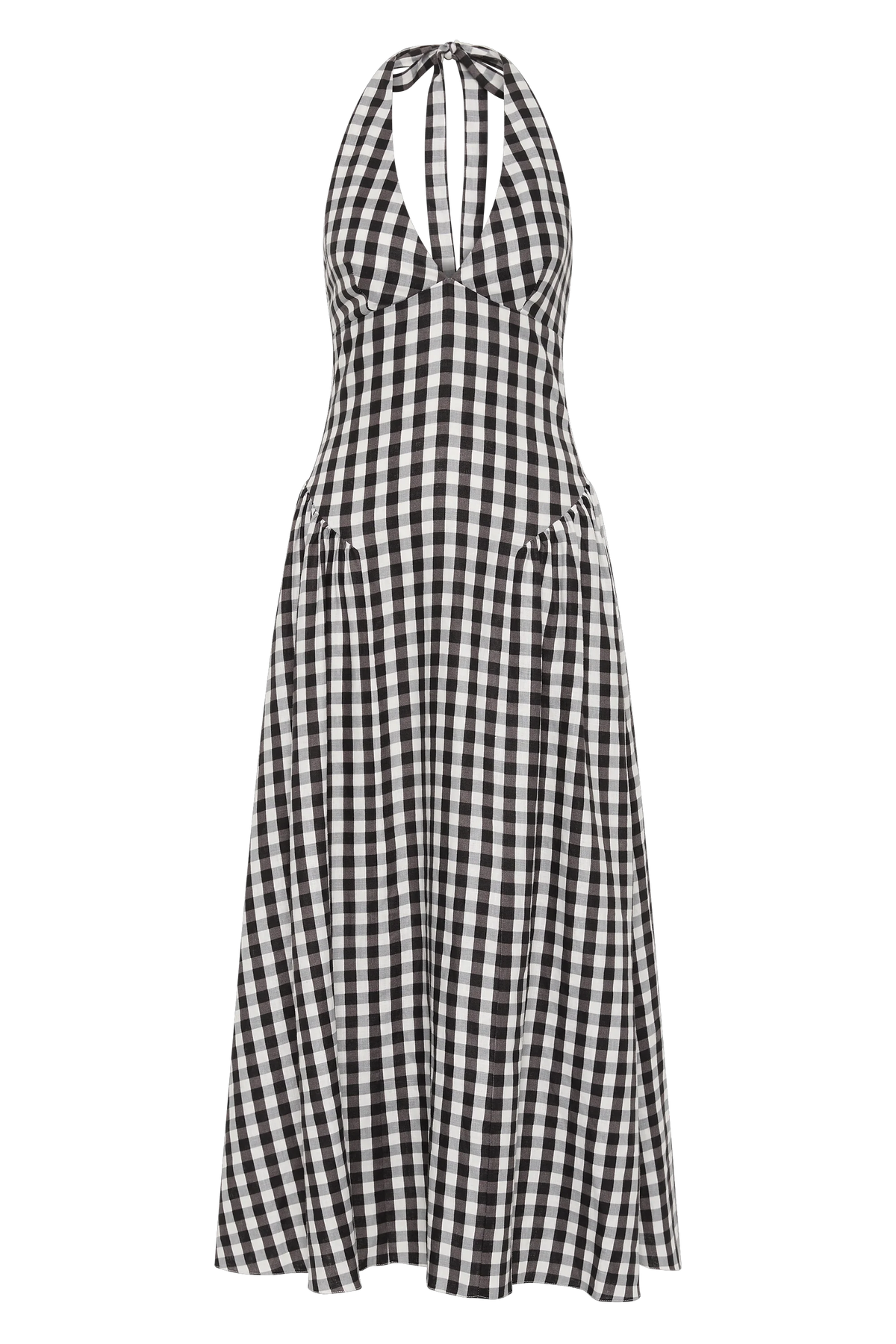 La Cala Midi Dress Gingham Black