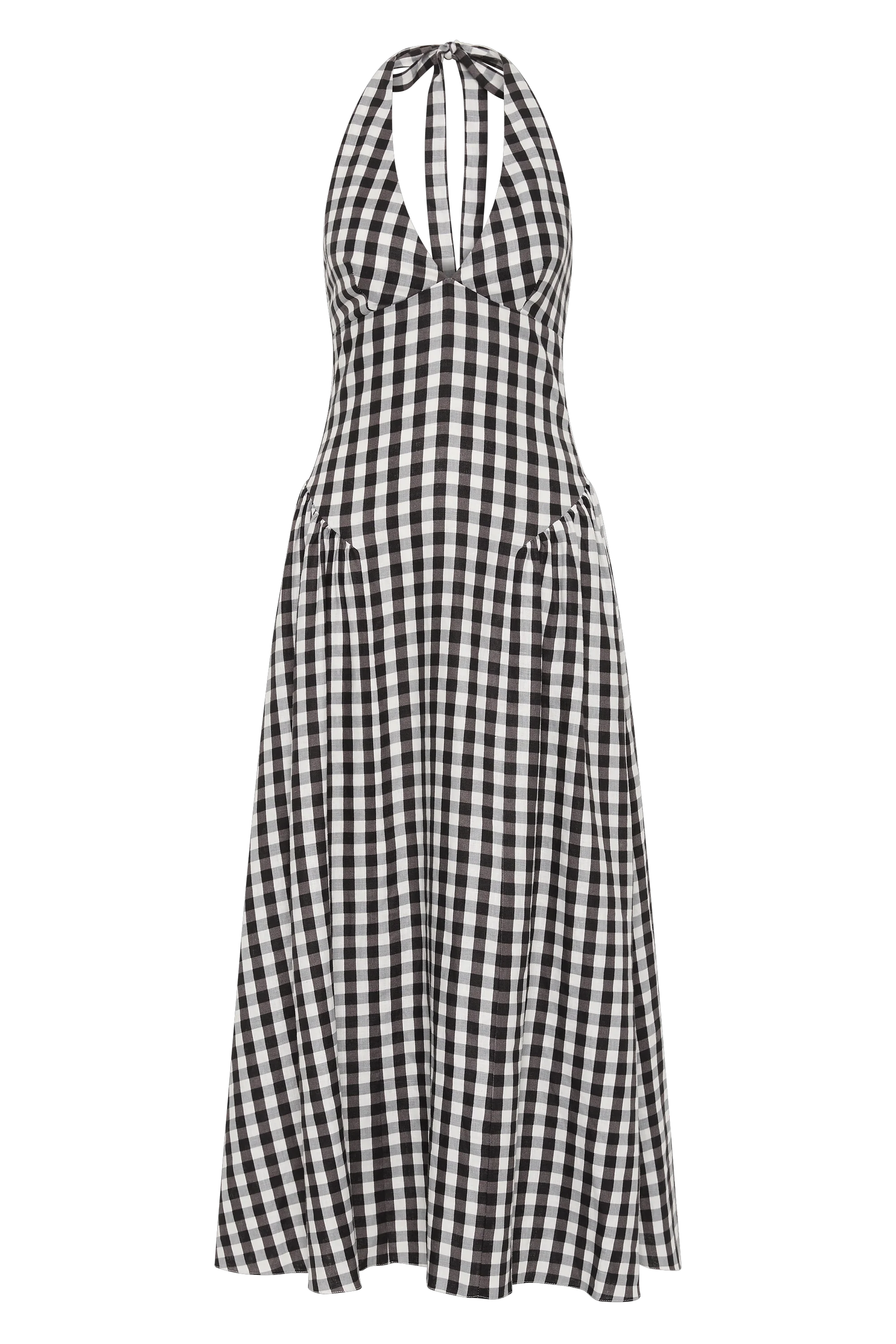 La Cala Midi Dress Gingham Black