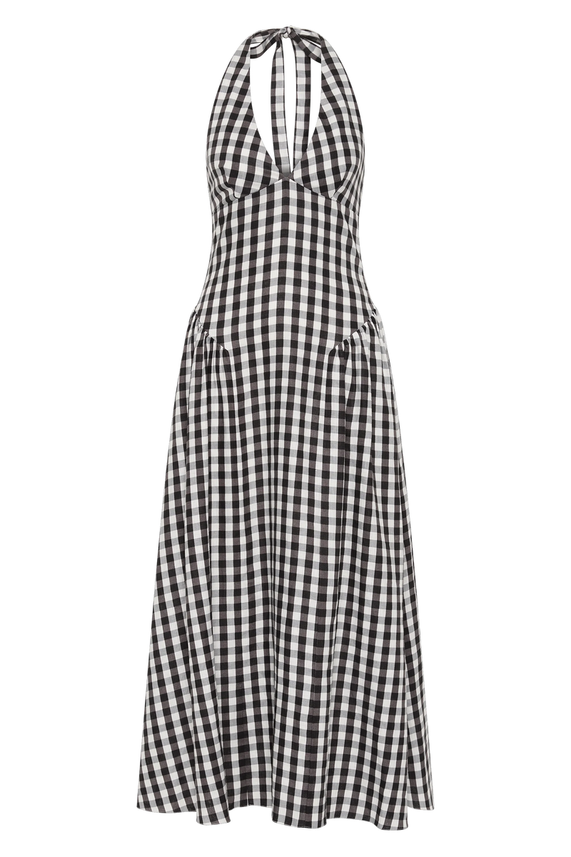 La Cala Midi Dress Gingham Black