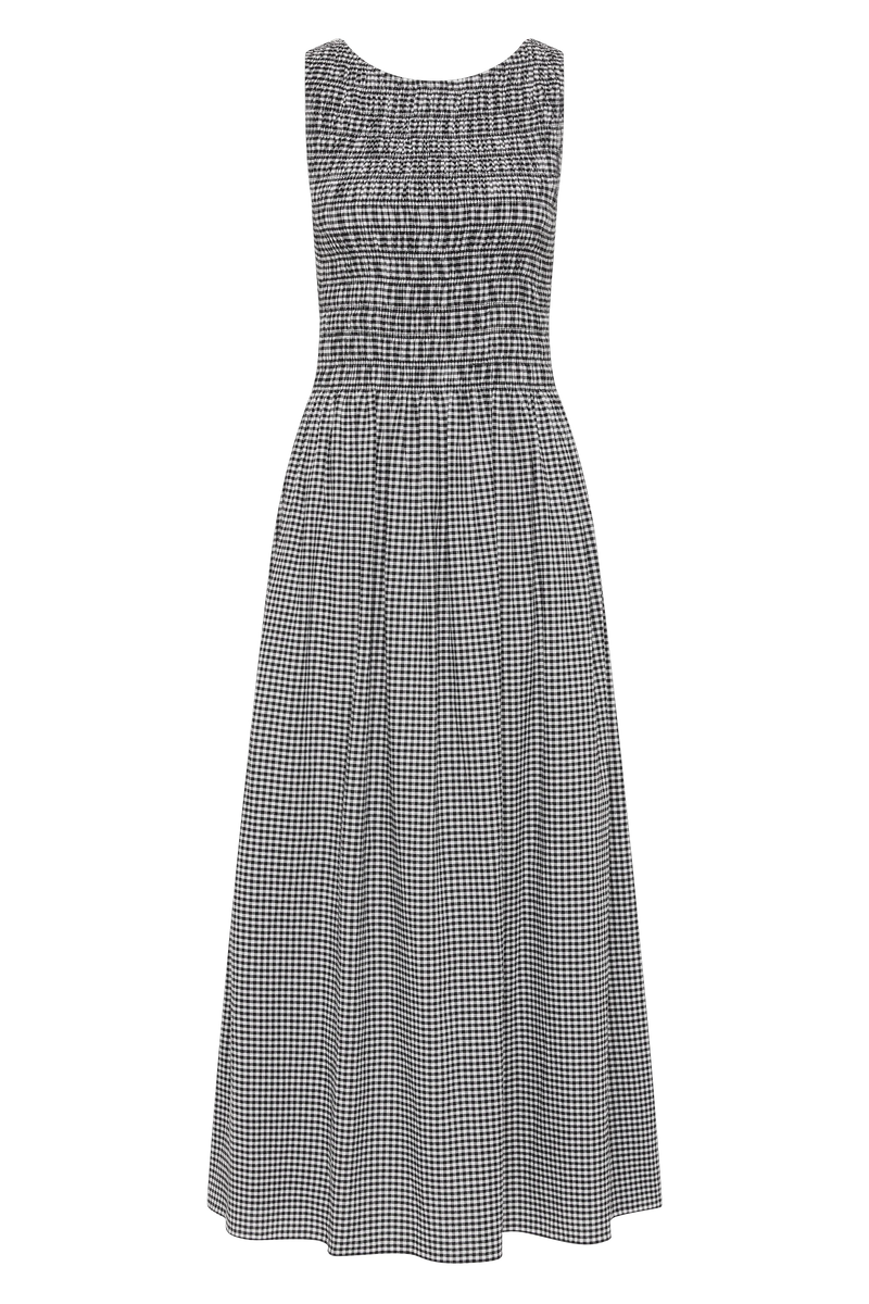 Carina Maxi Dress Cantinho Gingham Black