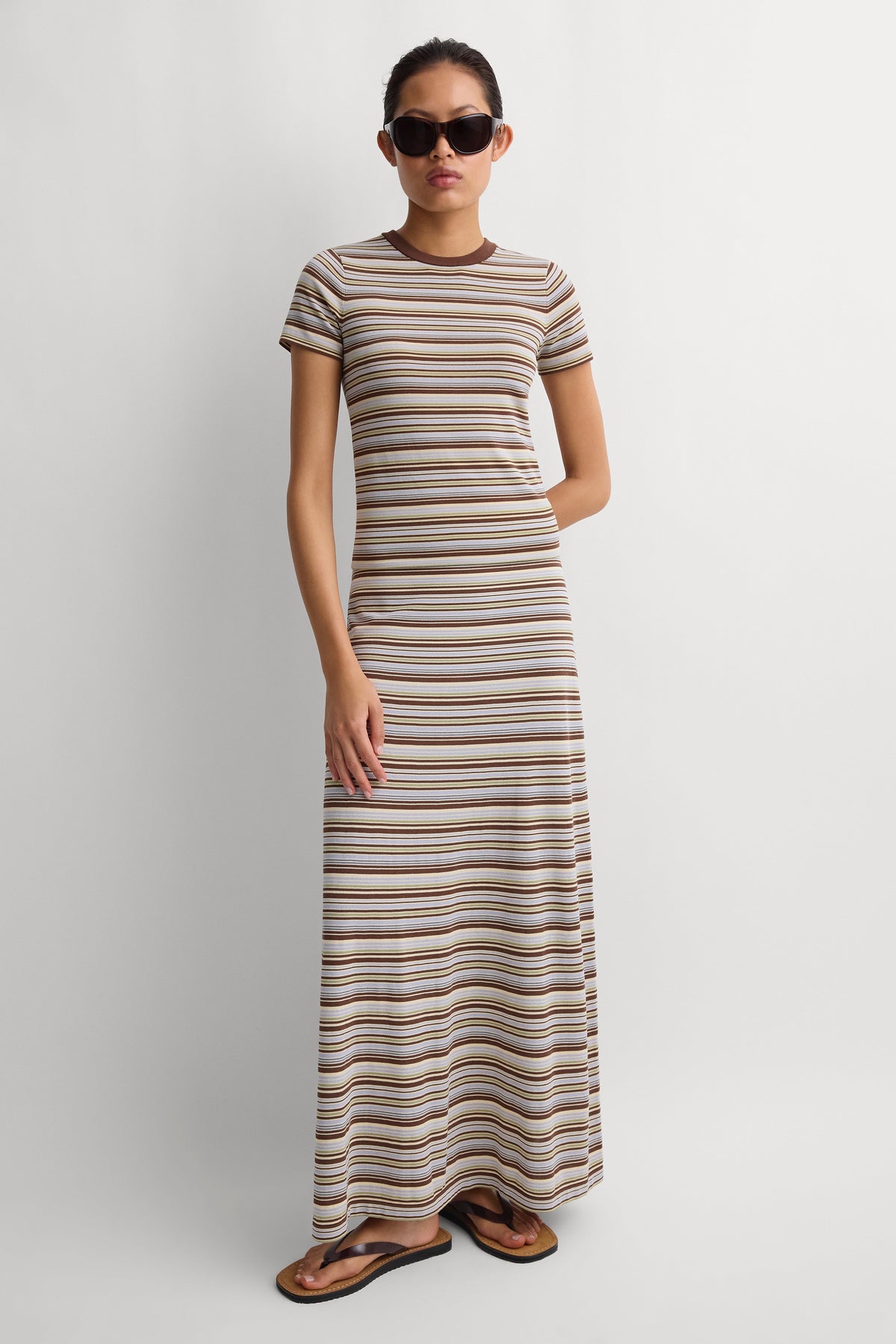 Casia Maxi Skirt Canaria Stripe Carob