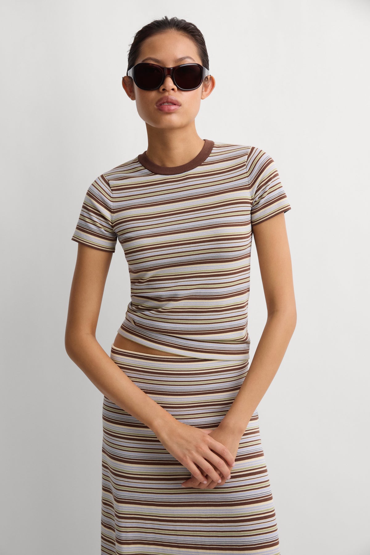 Leandra T-Shirt Canaria Stripe Carob