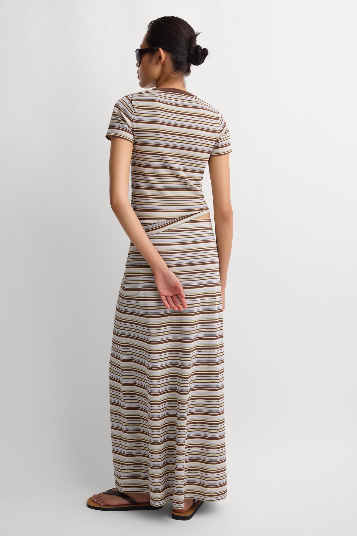 Casia Maxi Skirt Canaria Stripe Carob