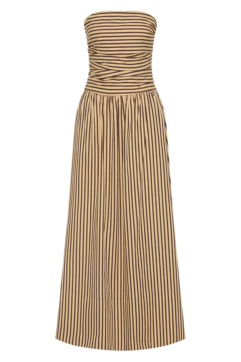 Vera Maxi Dress Carmen Stripe Sand Cedar