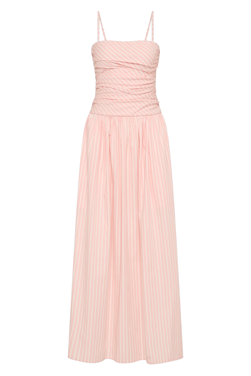 Portlligat Maxi Dress Carmen Stripe Peony White