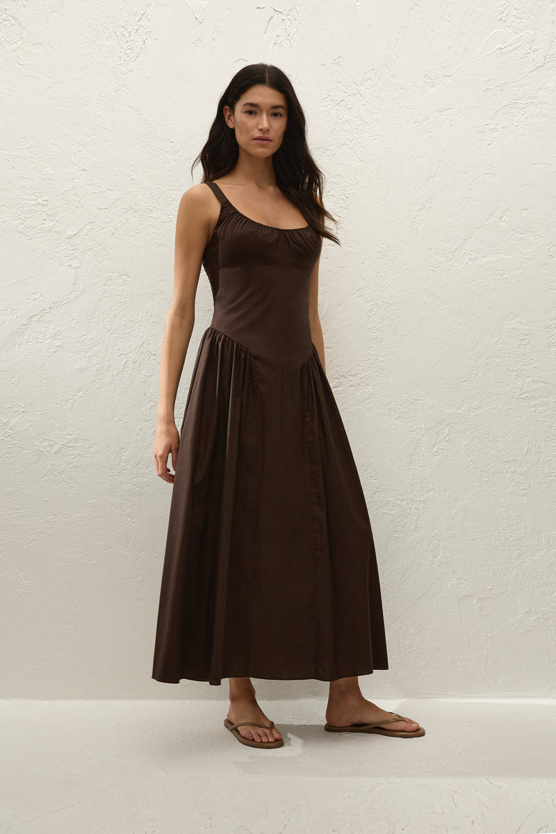 Marcella Midi Dress Espresso - Final Sale