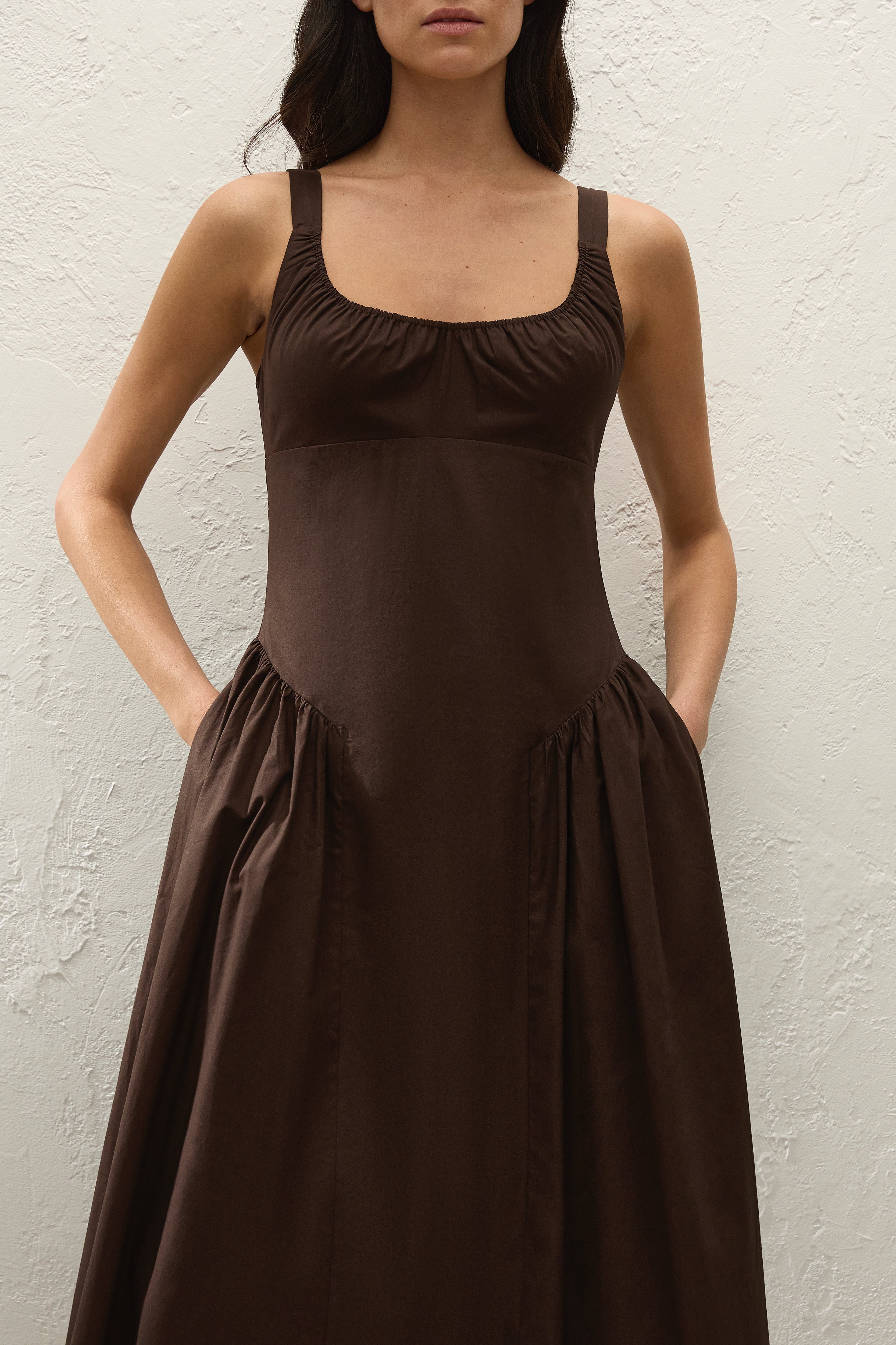 Marcella Midi Dress Espresso - Final Sale