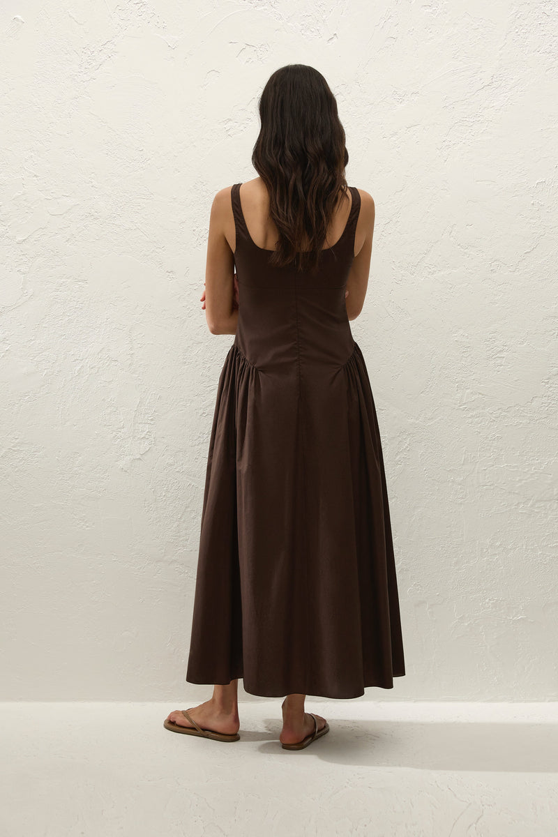 Marcella Midi Dress Espresso - Final Sale