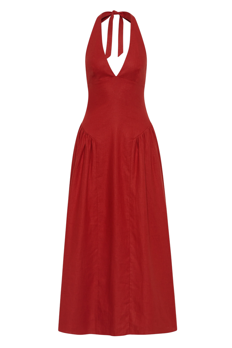 La Cala Midi Dress Chilli