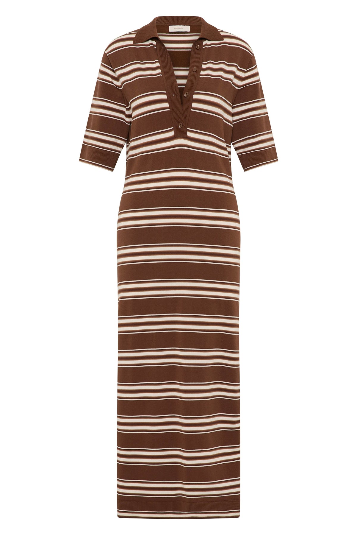 Santiago Polo Dress Ombre Stripe Macro Carob - Final Sale