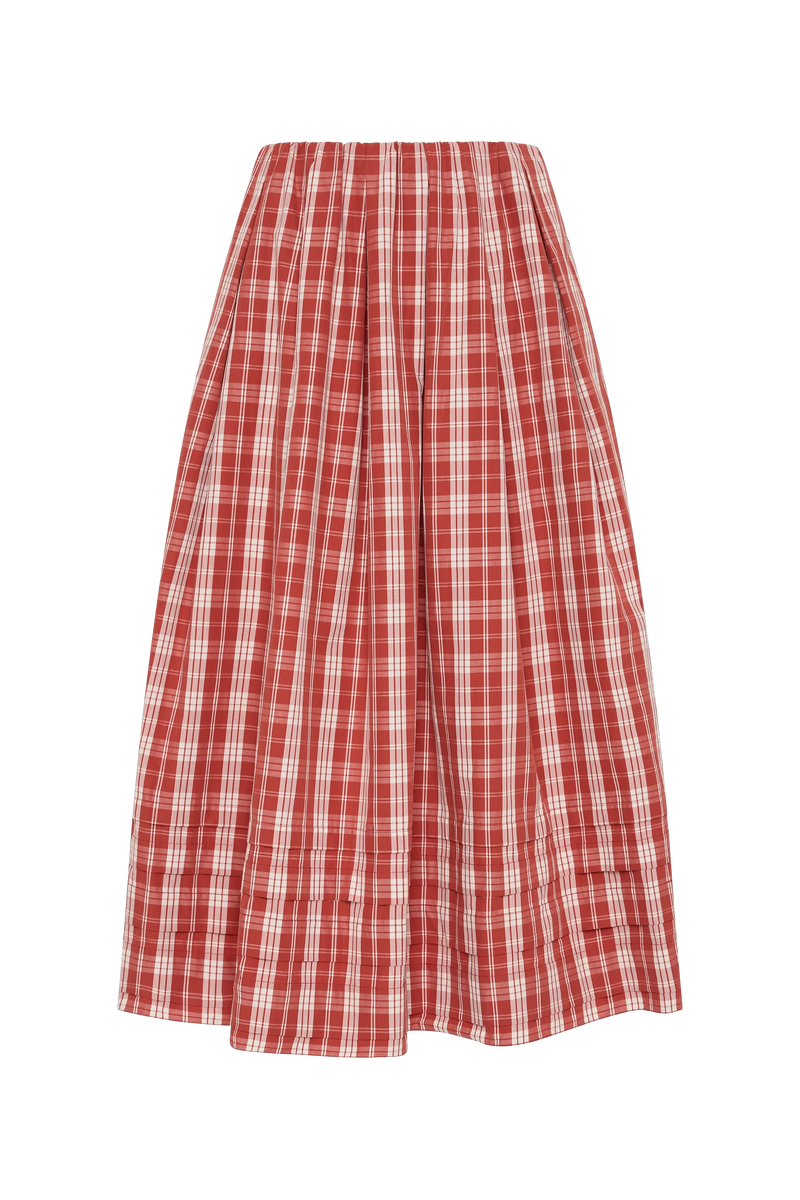 Cales Skirt Ines Check Terra Rosso
