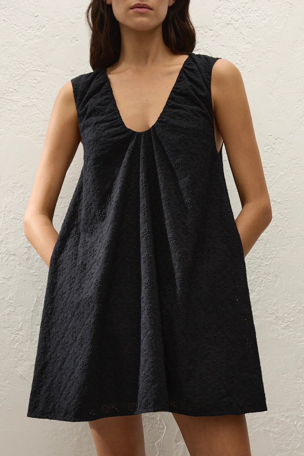 Juana Mini Dress Valentina Broderie Black - Final Sale