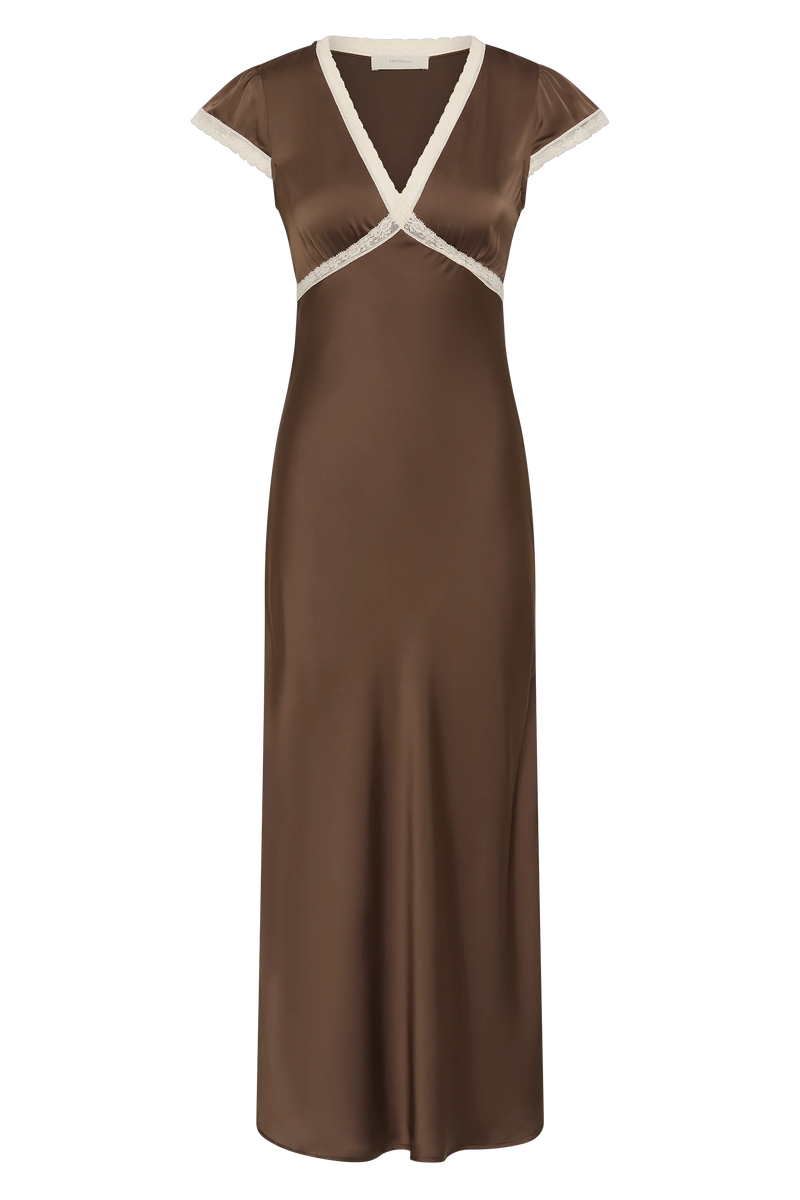Elvira Midi Dress Chocolate Lace
