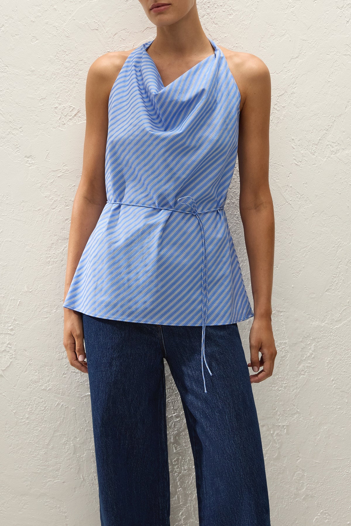 Izaro Top Joao Stripe Azulejo Blue