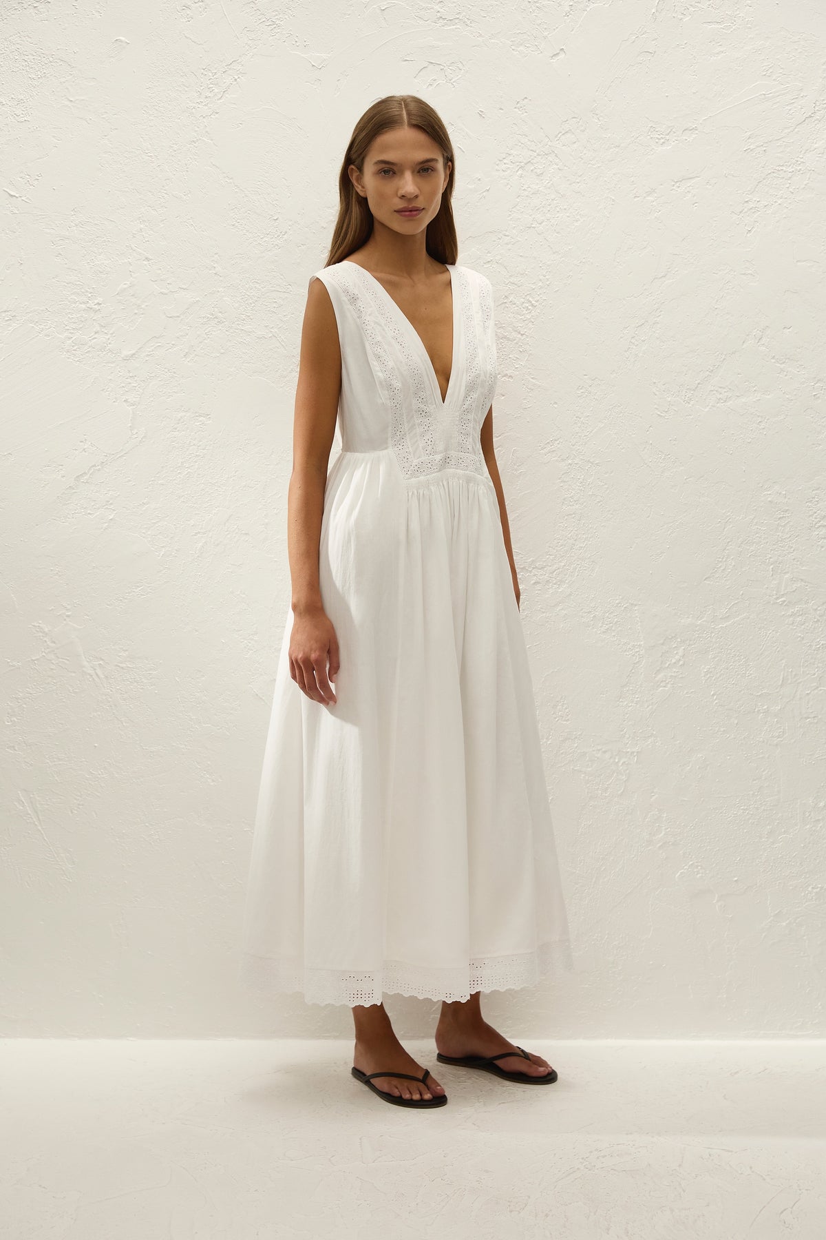 Dalila Midi Dress Fernanda Lace Antique White