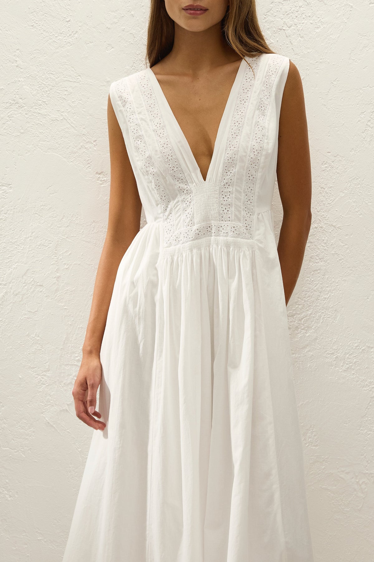 Dalila Midi Dress Fernanda Lace Antique White