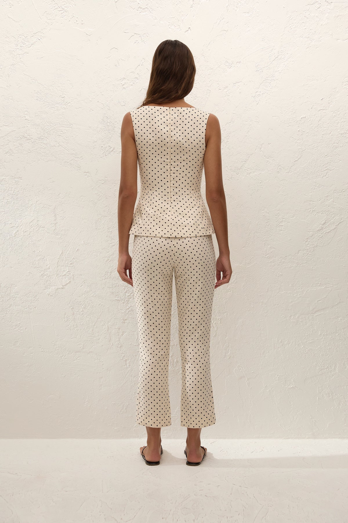 Iria Capri Pant Lola Polka Dot Cream Black