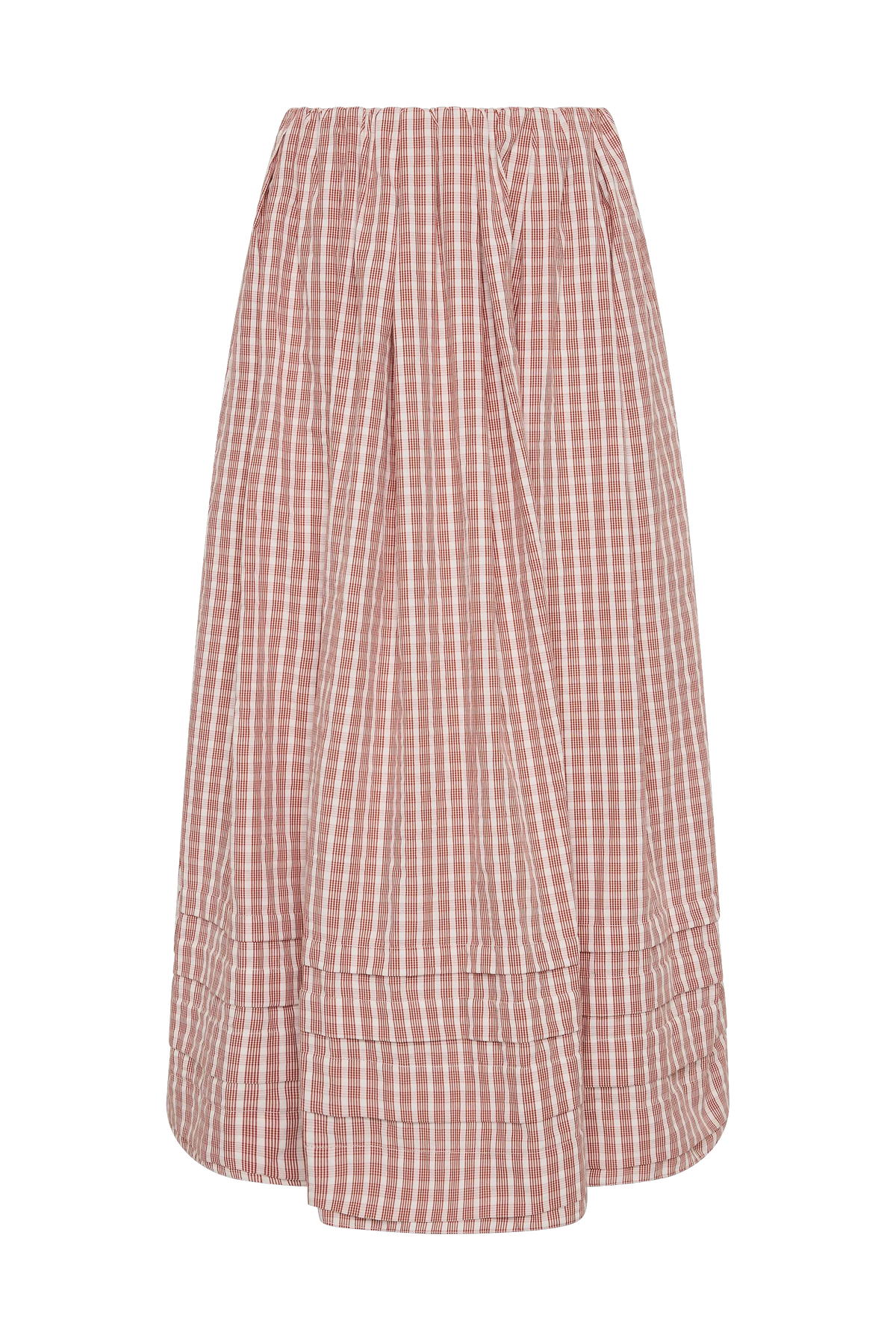 Cales Skirt Paloma Check Cinnamon White