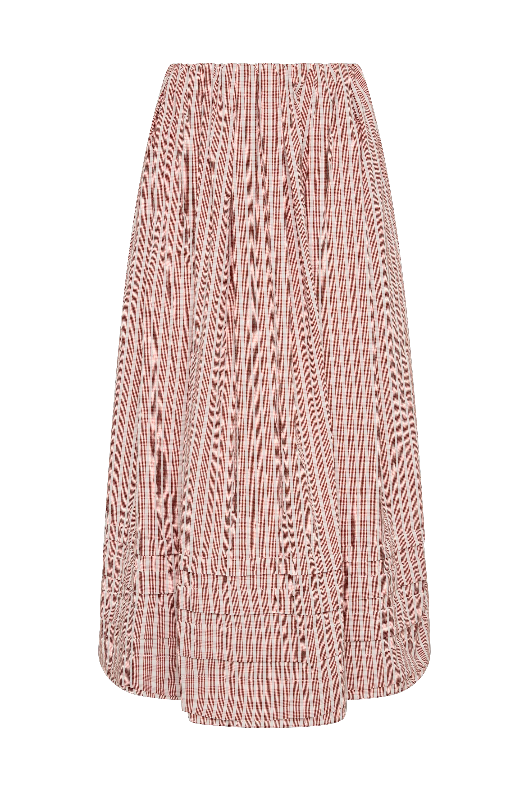 Cales Skirt Paloma Check Cinnamon White