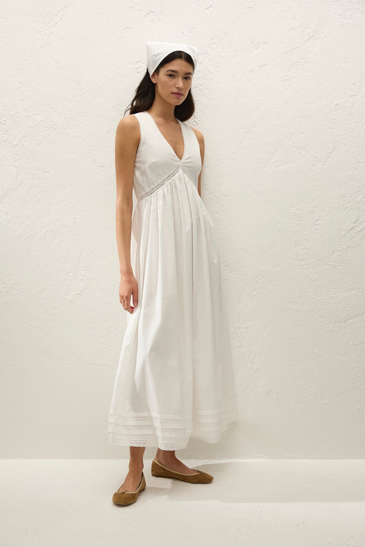 Fiora Midi Dress Fresco Lace White - Final Sale