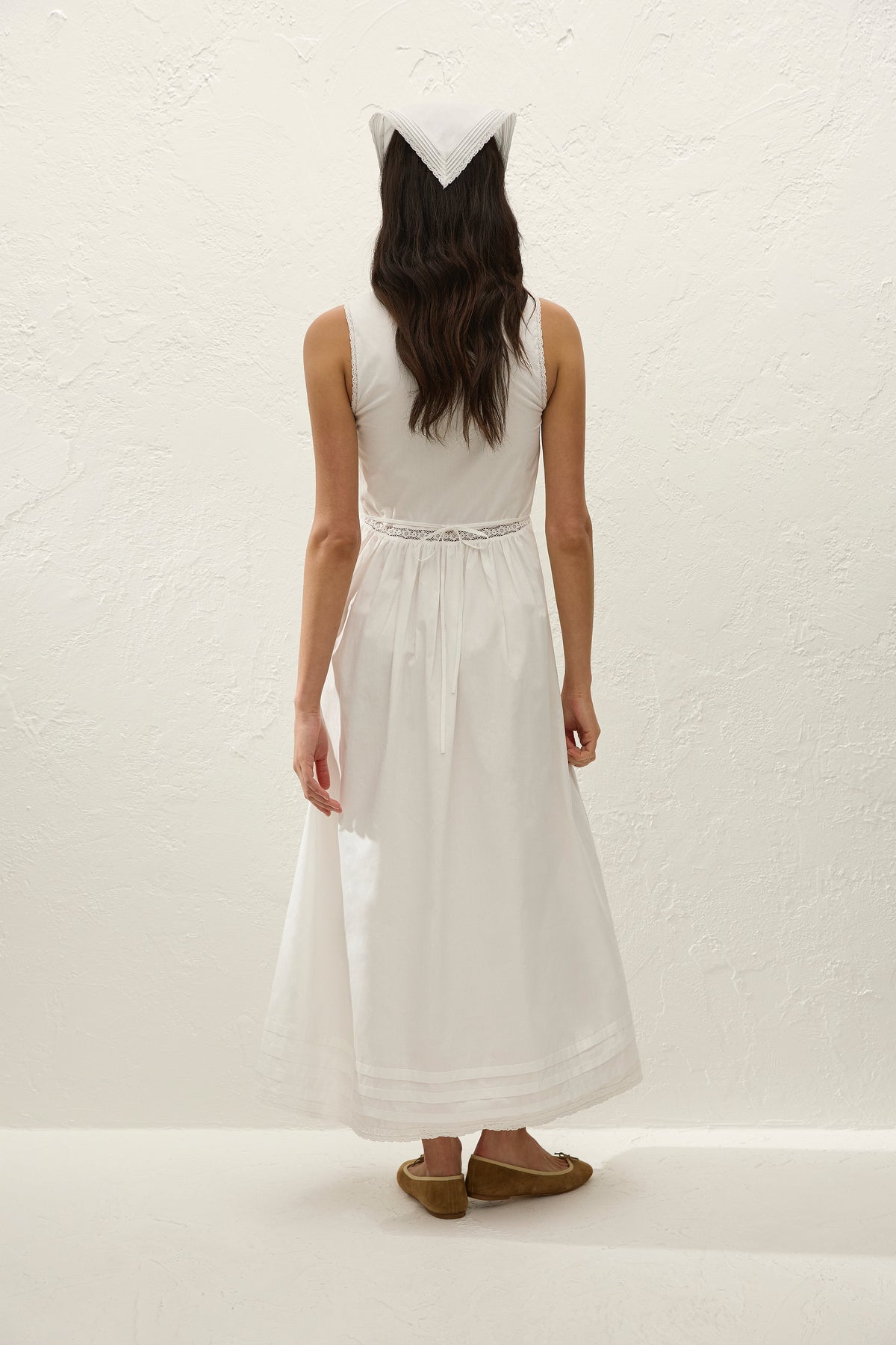 Fiora Midi Dress Fresco Lace White - Final Sale