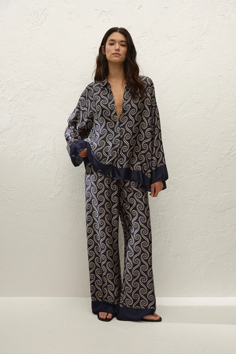 Cora Shirt Juanita Swirl Indigo - Final Sale