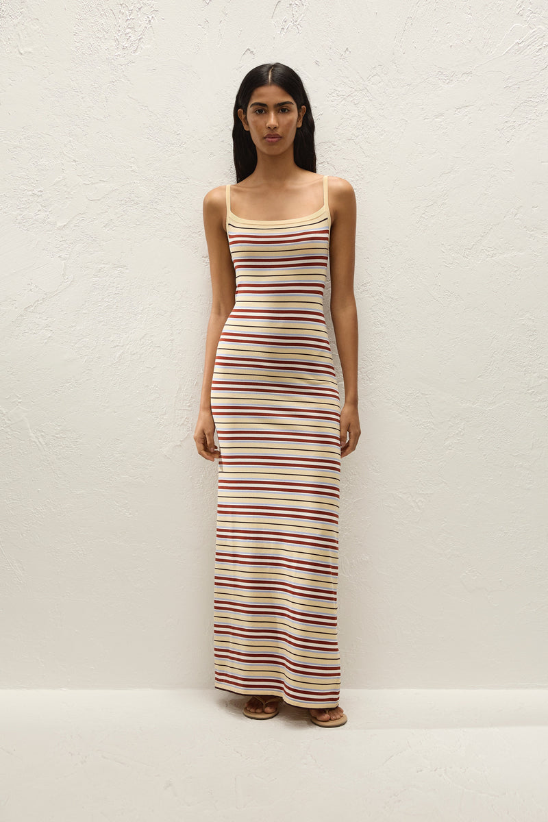 Doris Midi Dress Cila Stripe Butter