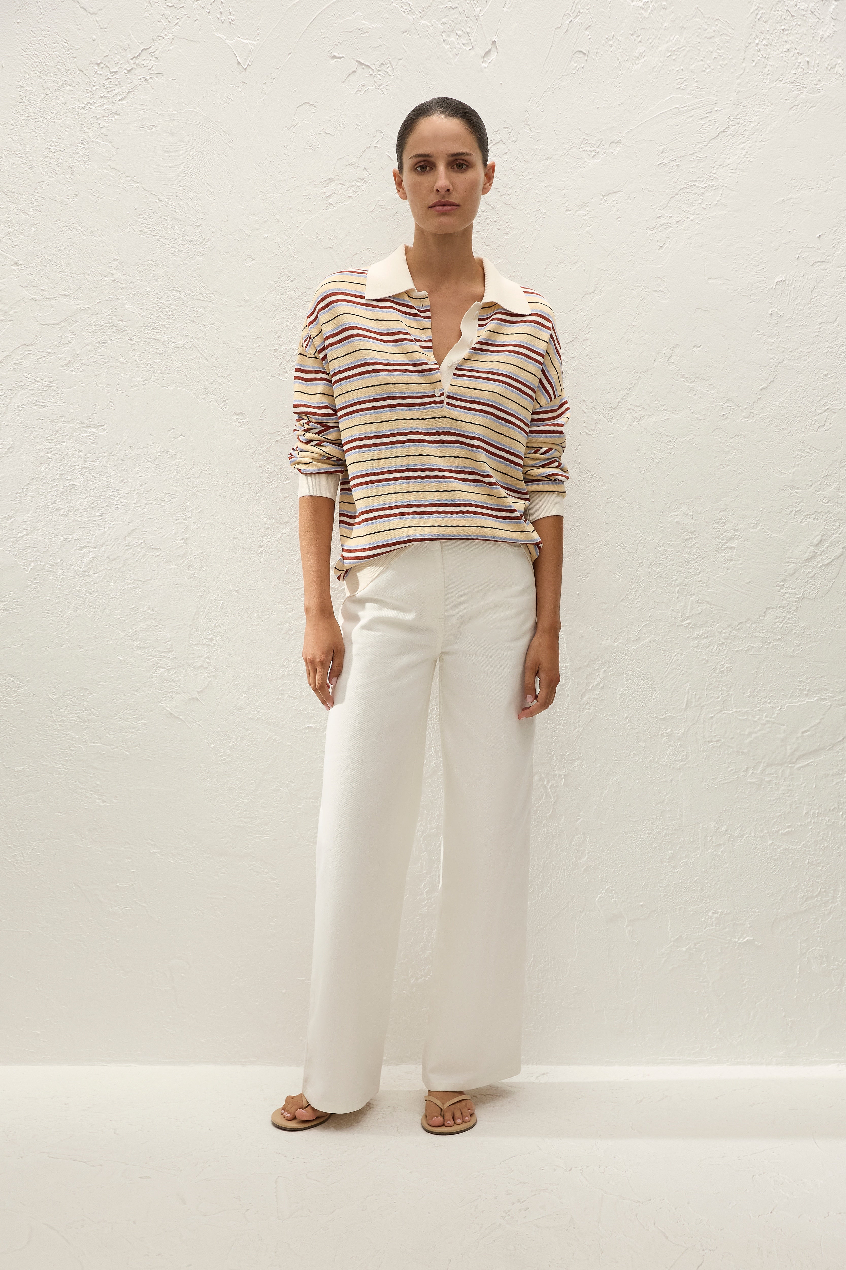 Harlow Oversized Polo Cila Stripe Butter