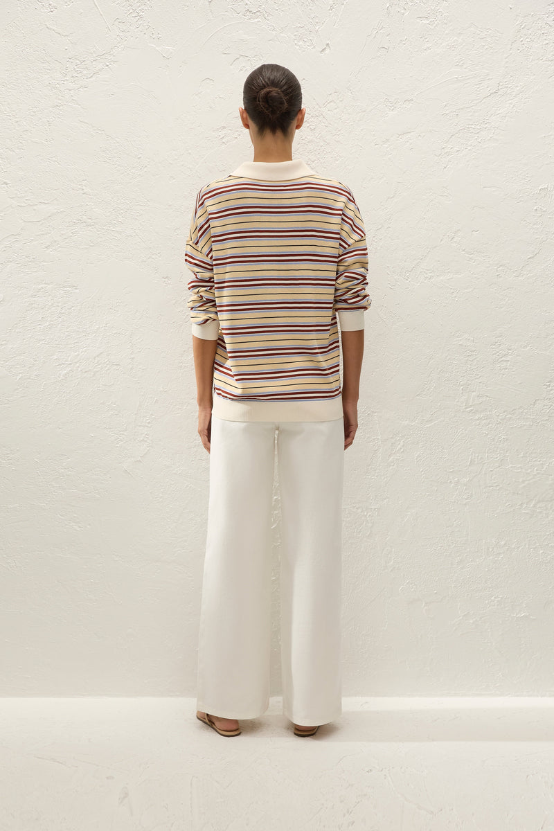 Harlow Oversized Polo Cila Stripe Butter