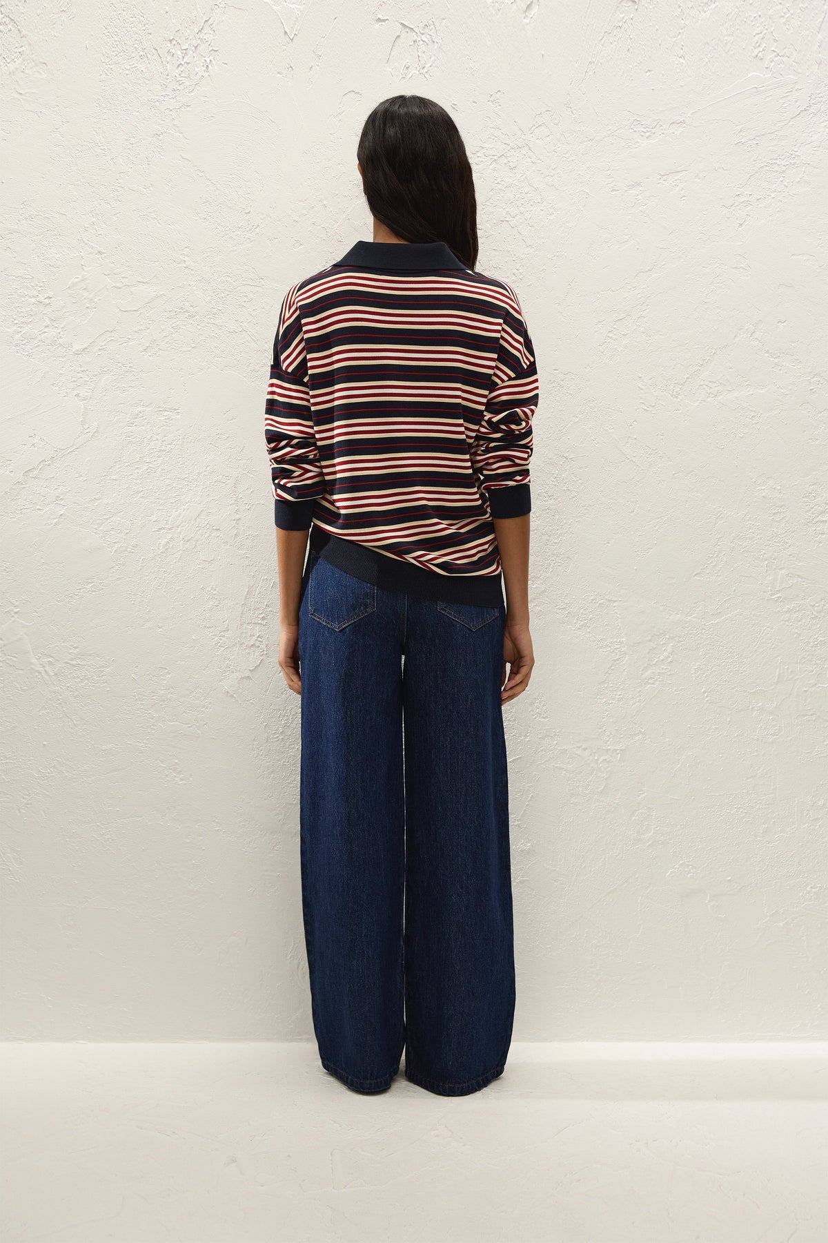 Harlow Oversized Polo Cila Stripe Navy