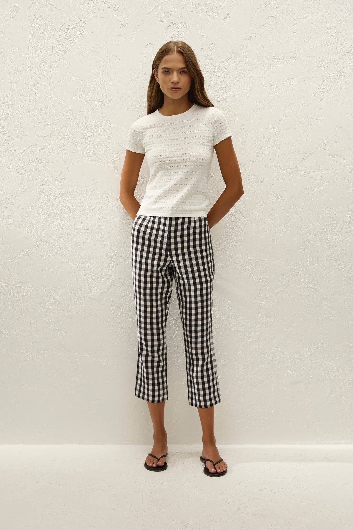 Iria Capri Pant Gingham Black