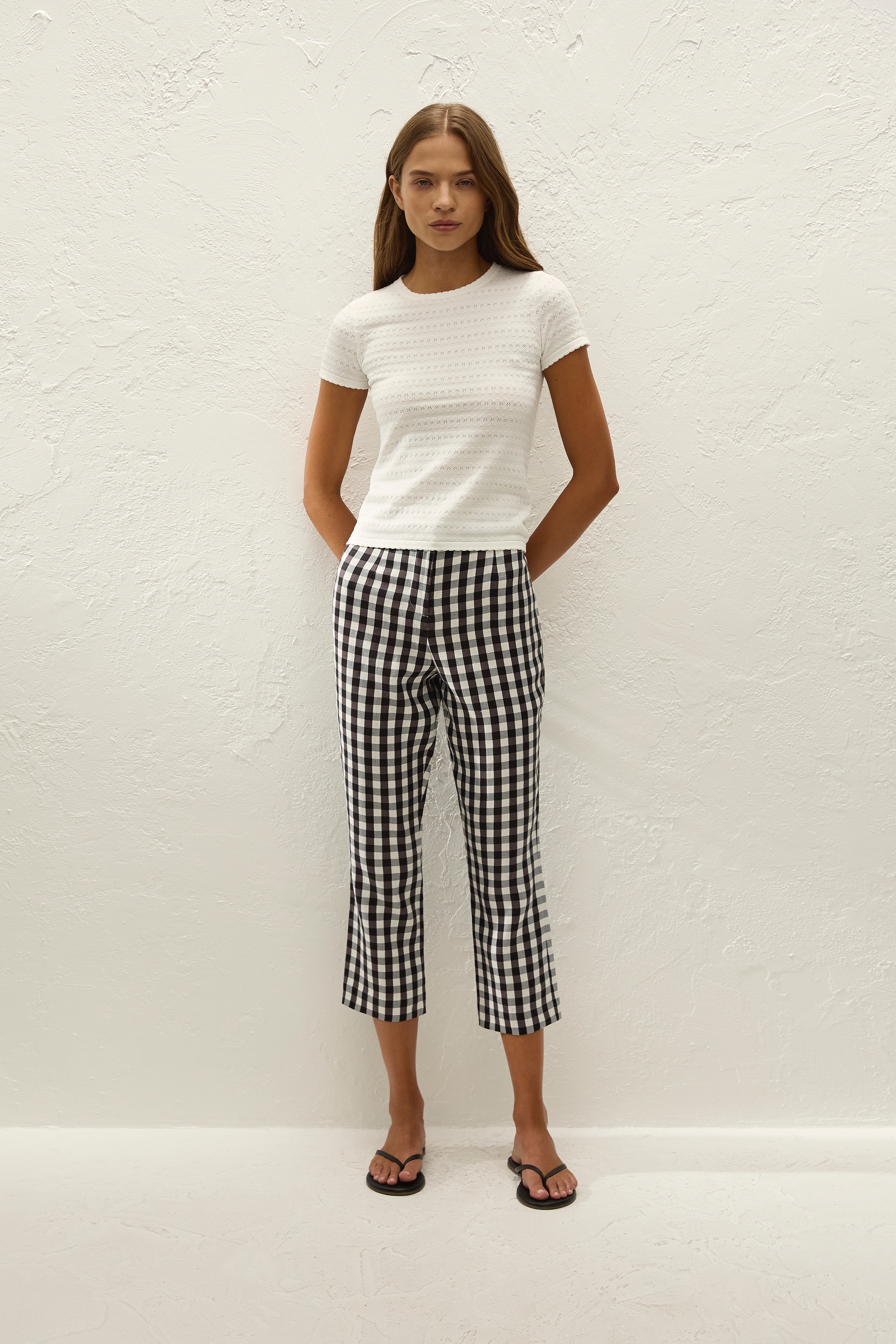 Iria Capri Pant Gingham Black