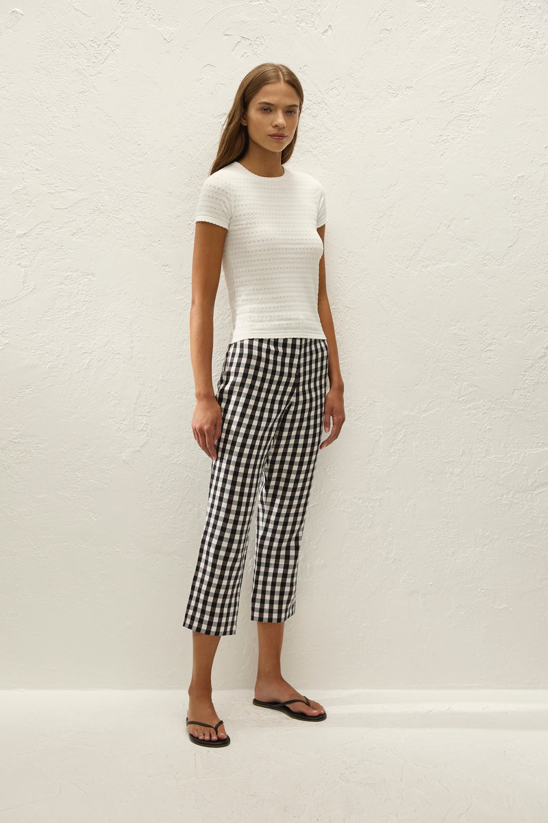 Iria Capri Pant Gingham Black