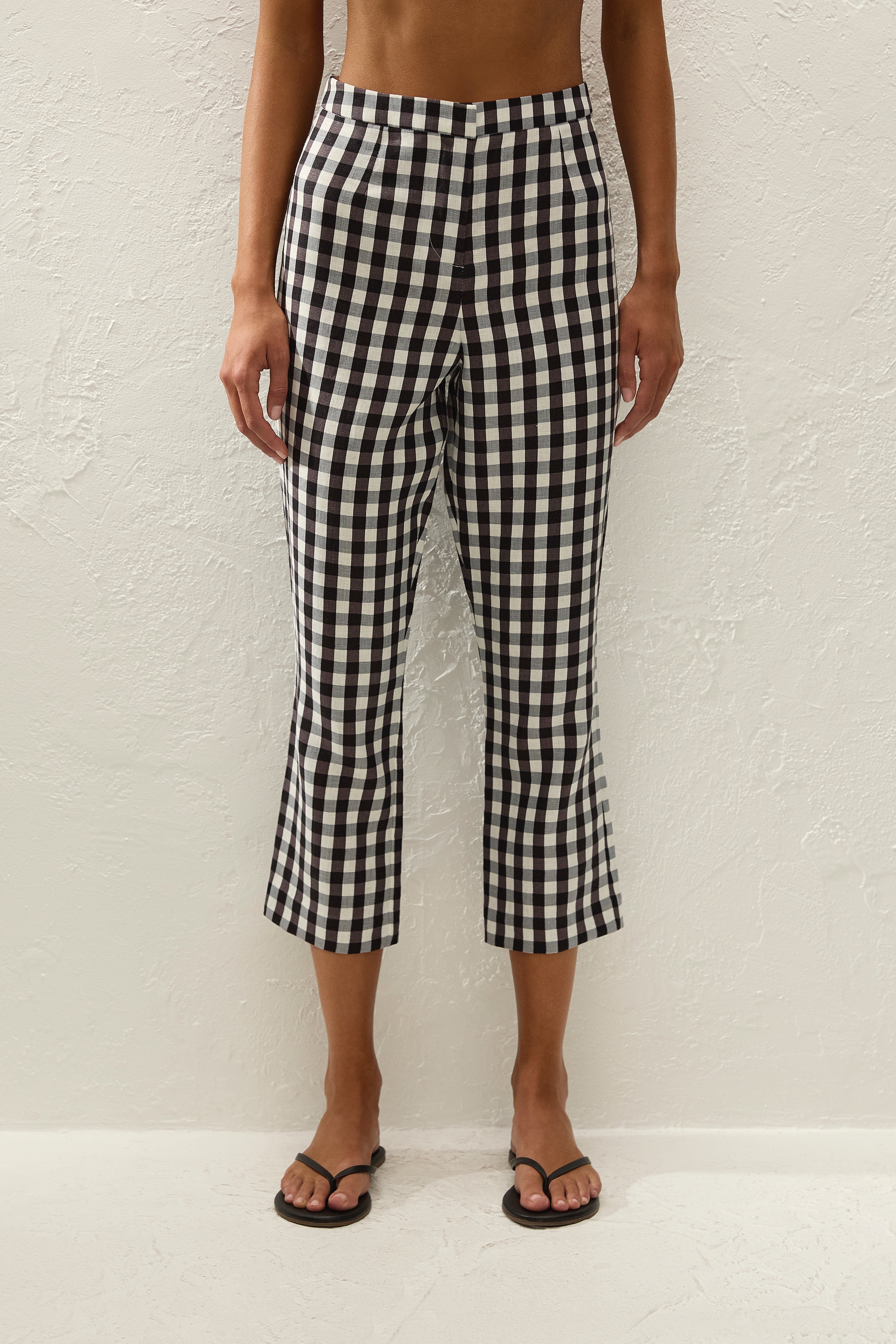 Iria Capri Pant Gingham Black
