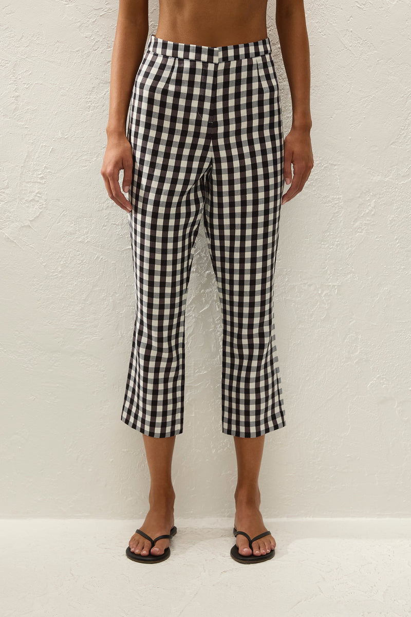 Iria Capri Pant Gingham Black