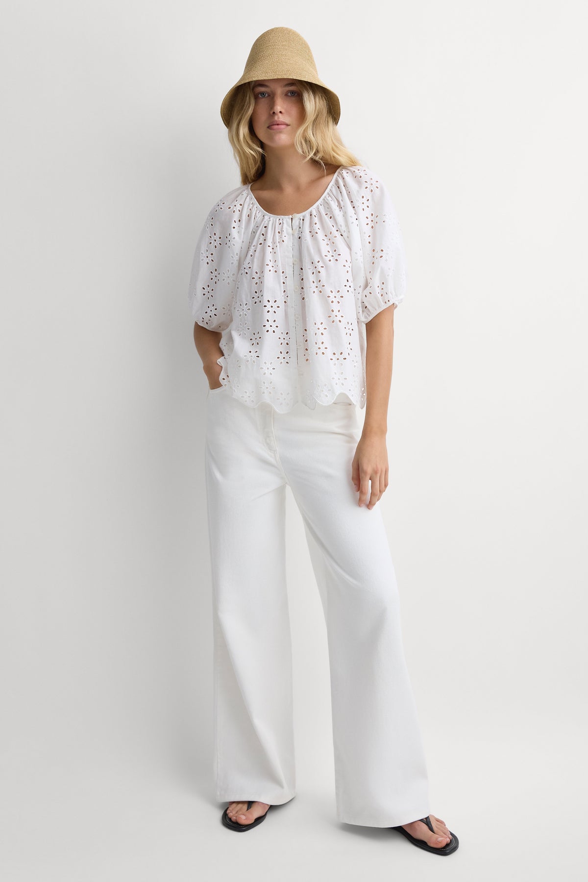 Cochiti Top Sandara Broderie White