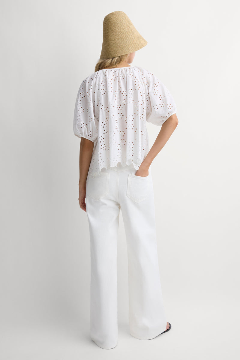 Cochiti Top Sandara Broderie White