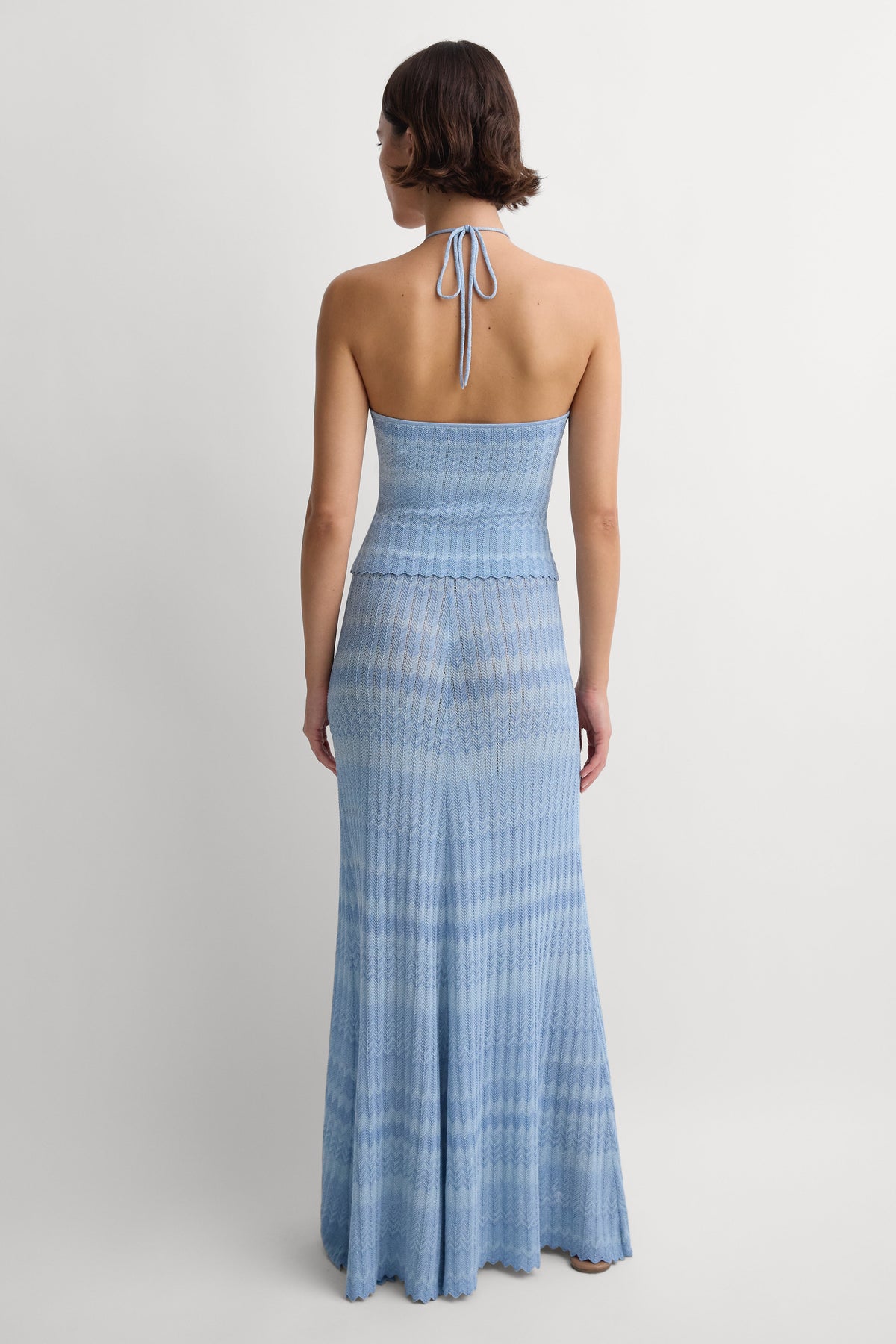 Ria Skirt Light Blue Chevron