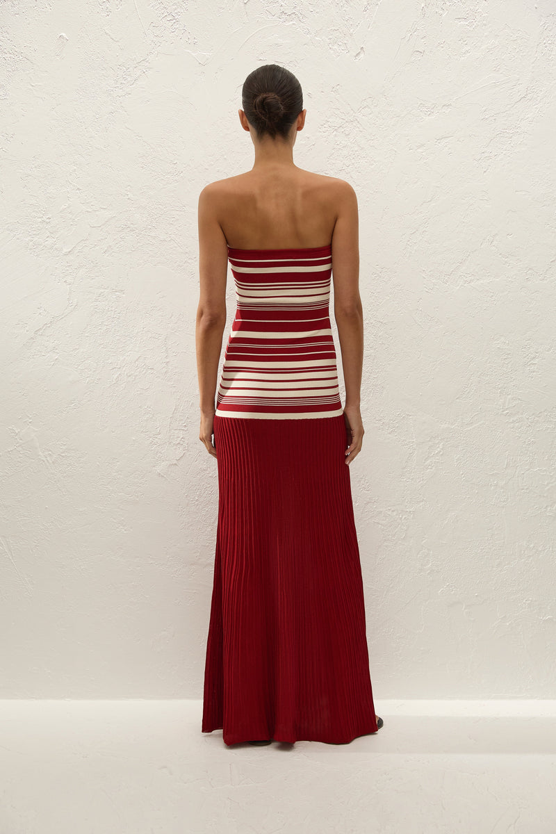 Valmir Maxi Dress Valdemar Stripe Red Ochre