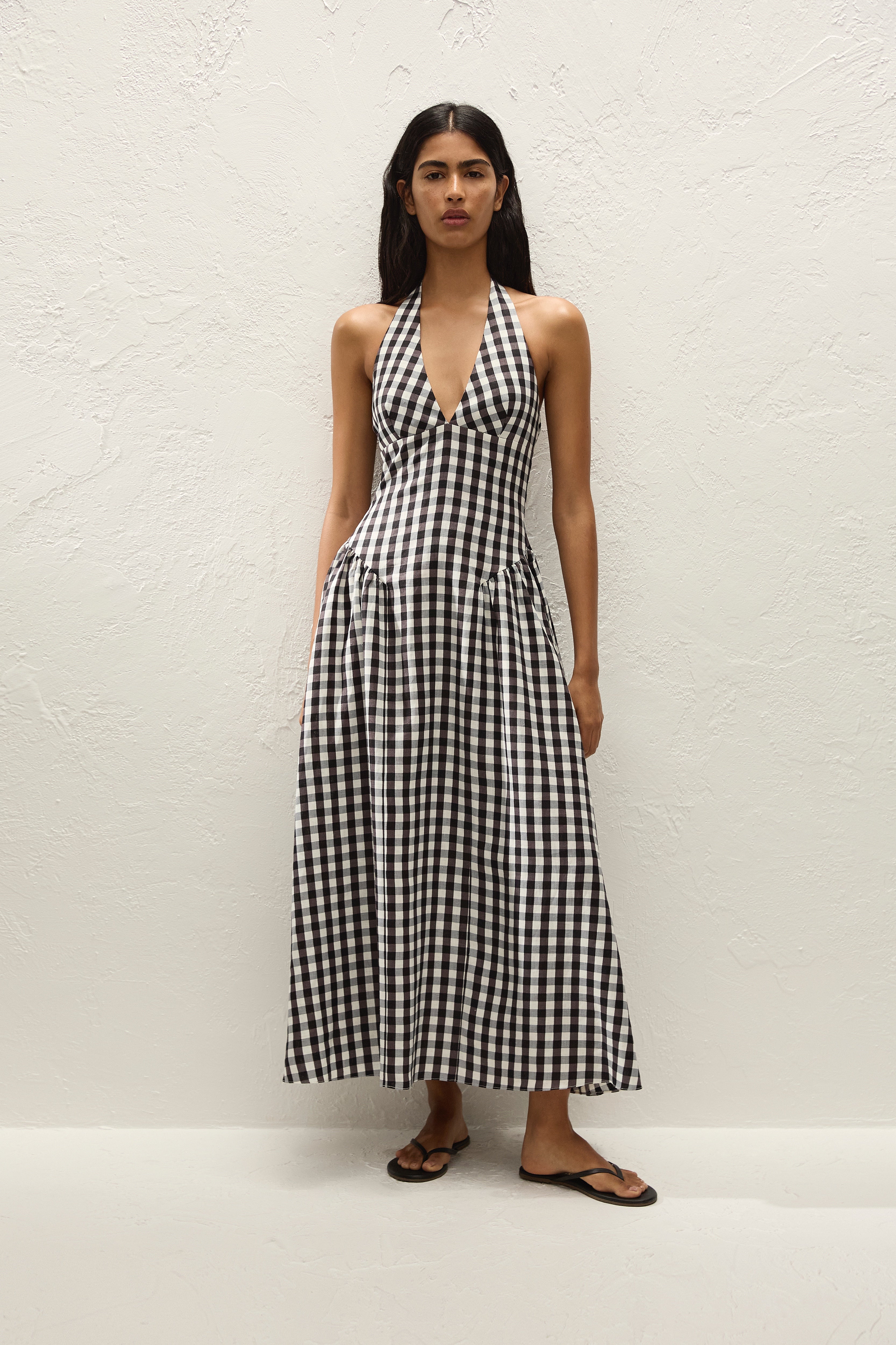 La Cala Midi Dress Gingham Black