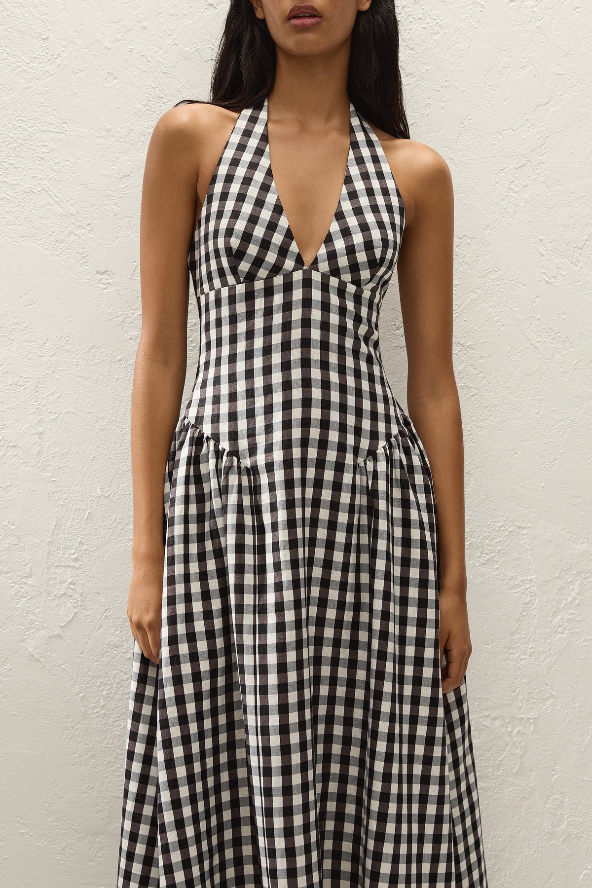 La Cala Midi Dress Gingham Black
