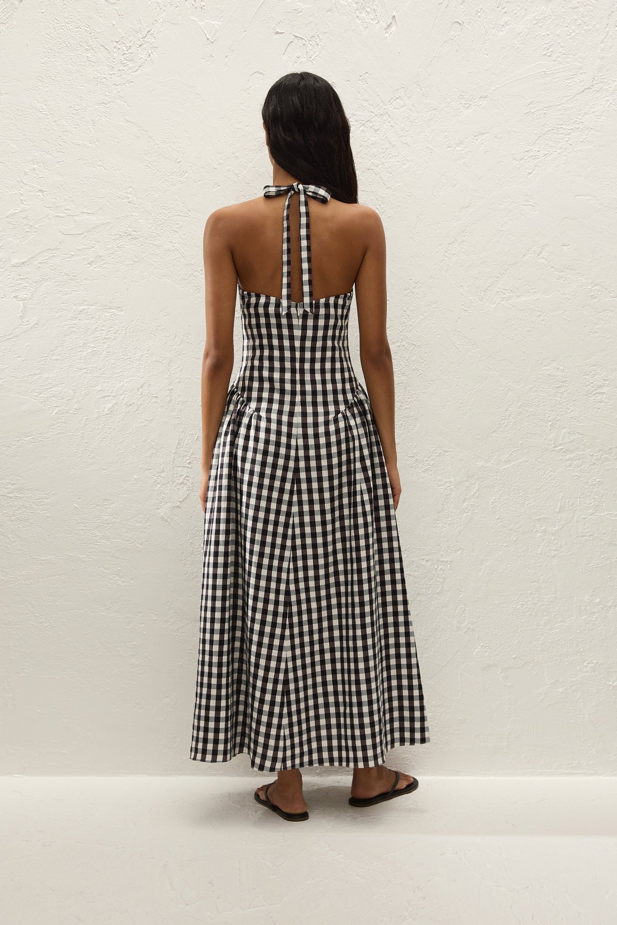 La Cala Midi Dress Gingham Black