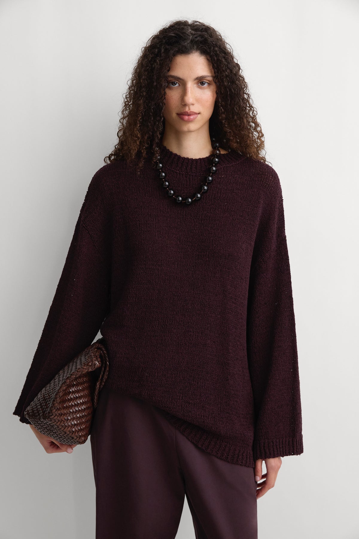 The Fisherman Knit Jumper Prune
