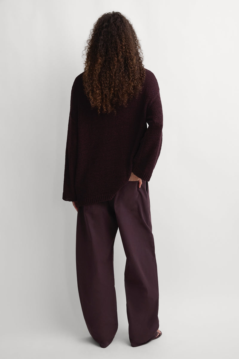 The Fisherman Knit Jumper Prune